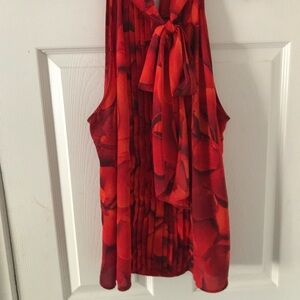 New York & Company Red Sleeveless Top